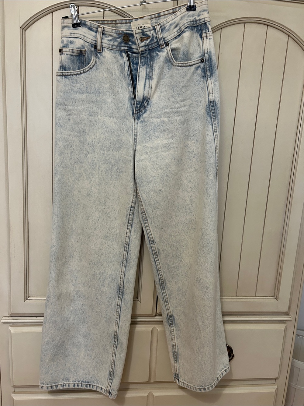 Sezane Le Crop Light High-Rise Wide-Leg Jeans